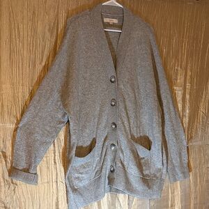 LOFT Heather Gray Knit Cardigan